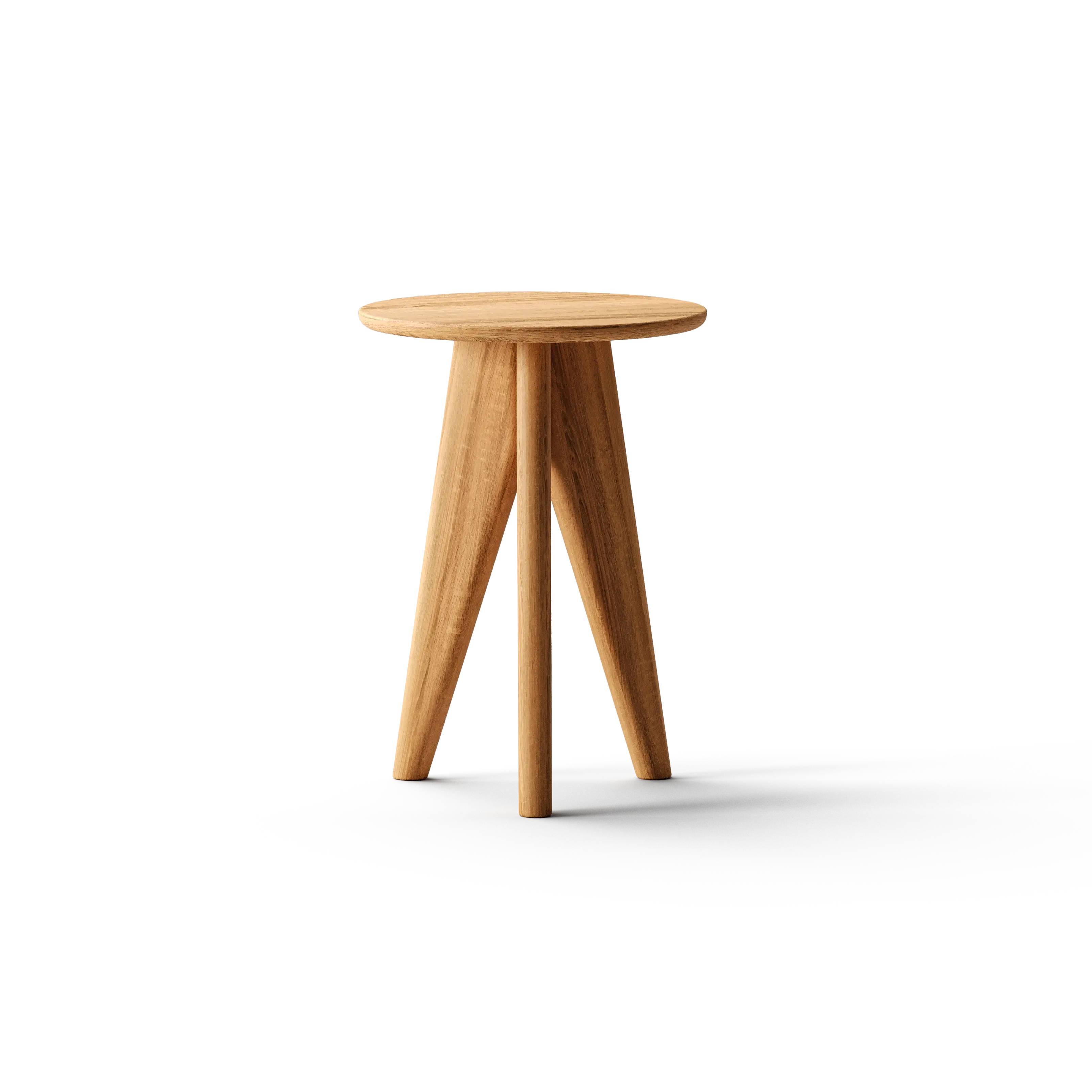 Solid oak side table with minimalist modern design – front view