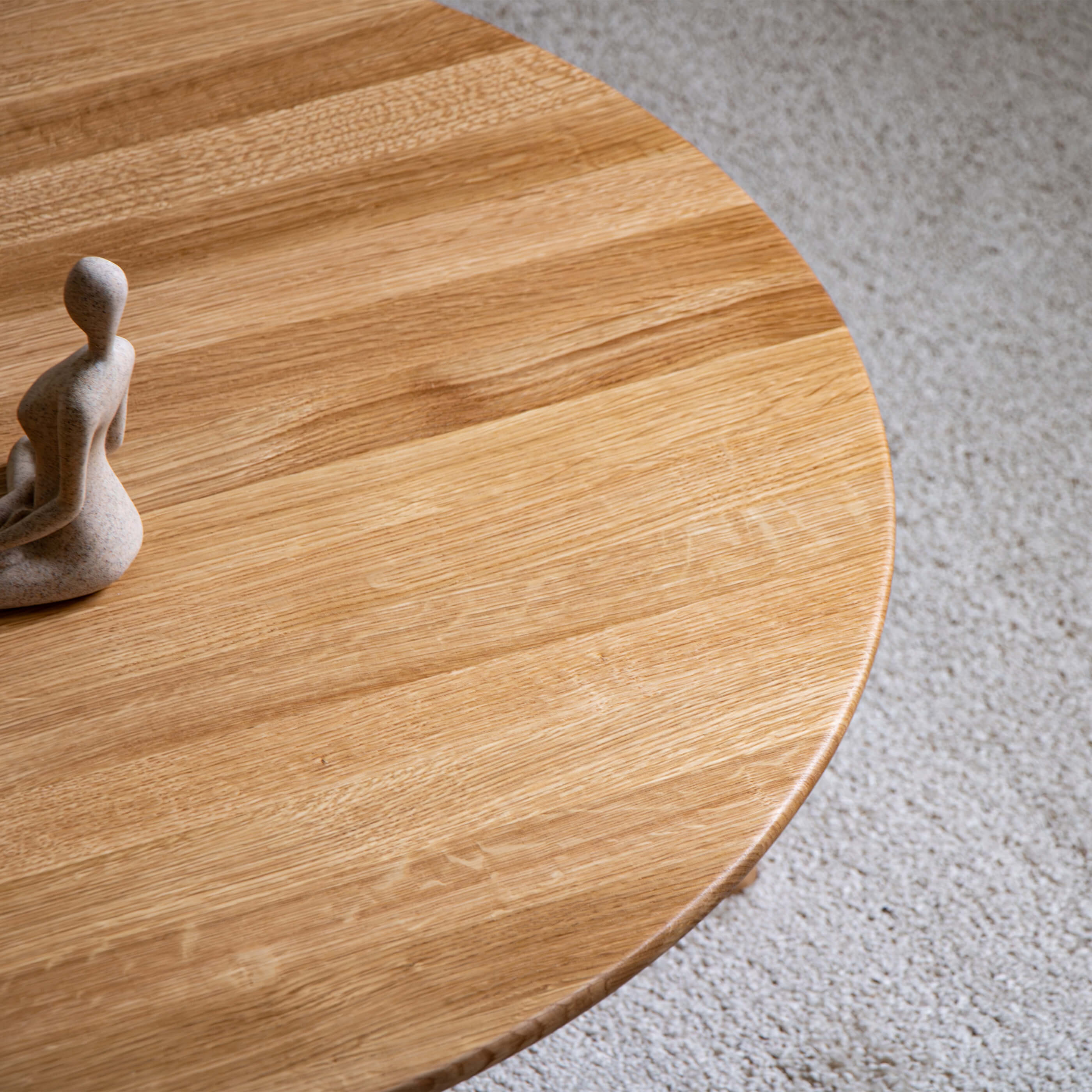 Close-up of solid oak wood grain used in The York coffee table