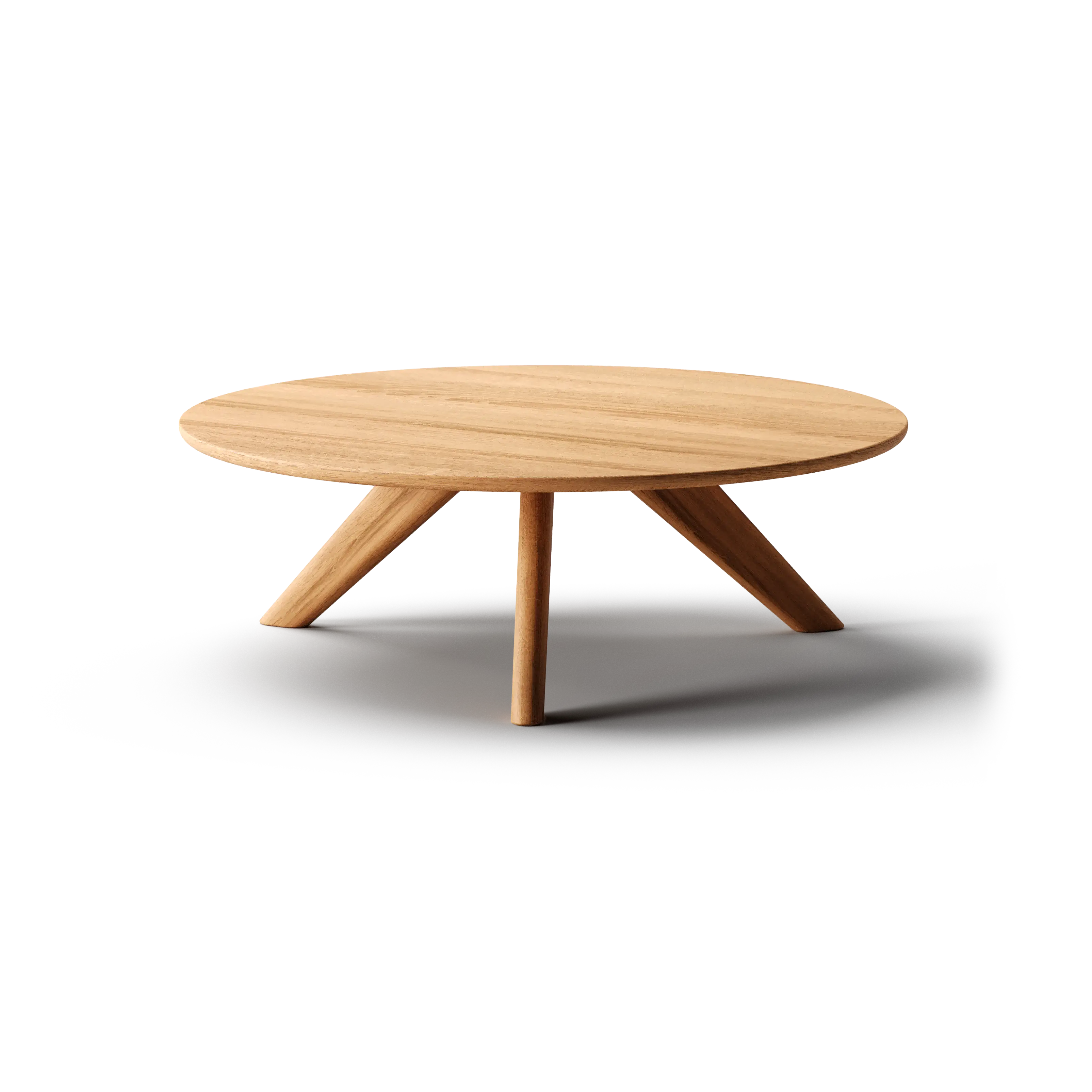 The York coffee table made from solid oak – front view on white background